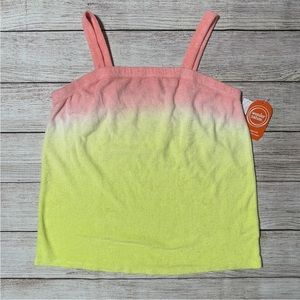 Girls Wonder Nation Yellow/Orange Terry Tank Top Sz M